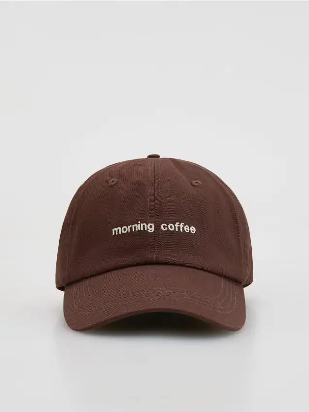 Cappello con visiera - marrone scuro