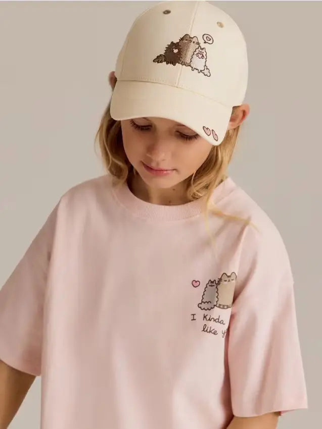 Cappello con visiera Pusheen - panna