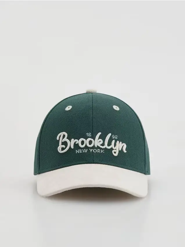 Cappello con visiera - verde scuro