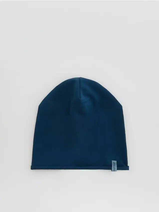 Cappello in cotone con toppa - blu
