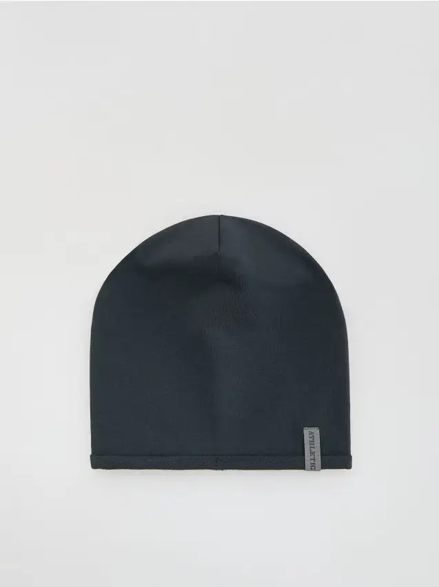 Cappello in cotone con toppa - grigio scuro