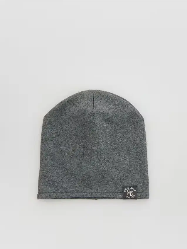 Cappello in cotone con toppa - grigio scuro