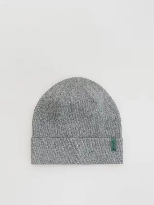 Cappello in cotone con toppa - grigio scuro