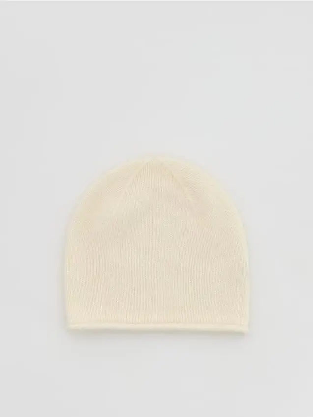Cappello in lana e cashmere - panna