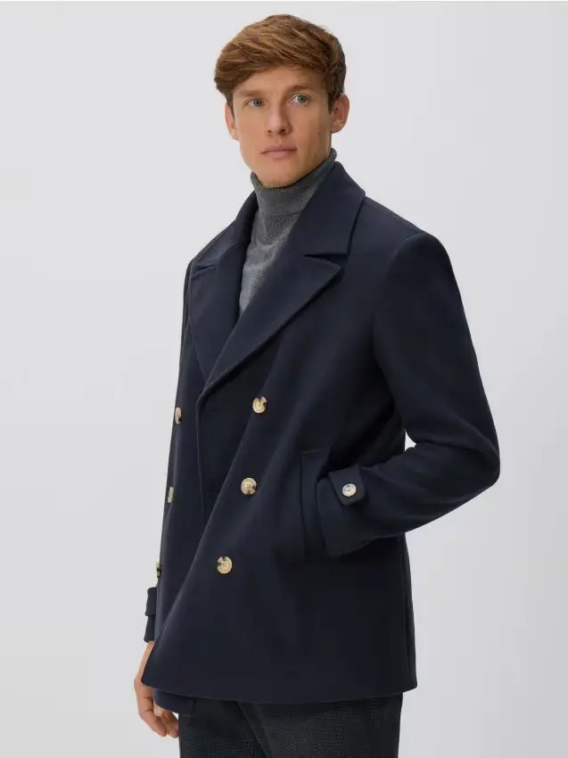 Cappotto doppiopetto - blu scuro