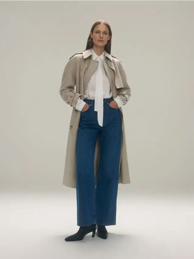 Cappotto doppiopetto in misto lana - beige