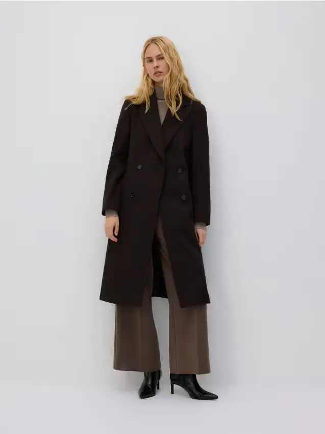 Cappotto doppiopetto - marrone scuro