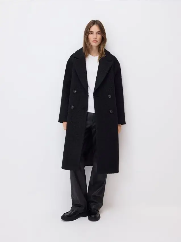 Cappotto doppiopetto oversize - nero