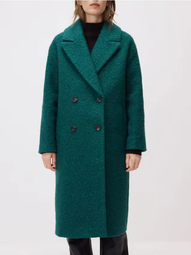 Cappotto doppiopetto oversize - verde petrolio