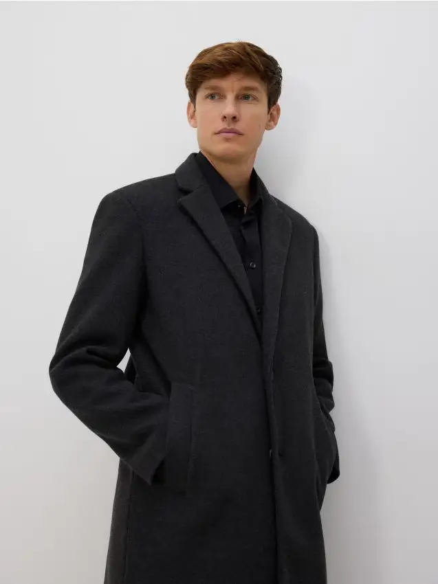 Cappotto elegante con collo - nero