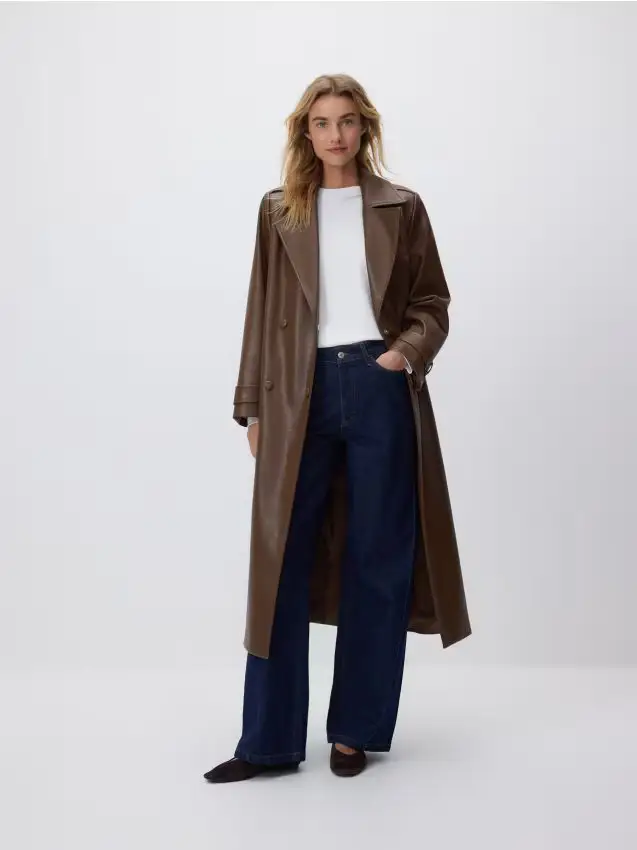 Cappotto in ecopelle - marrone