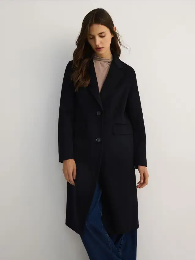 Cappotto in lana - blu scuro