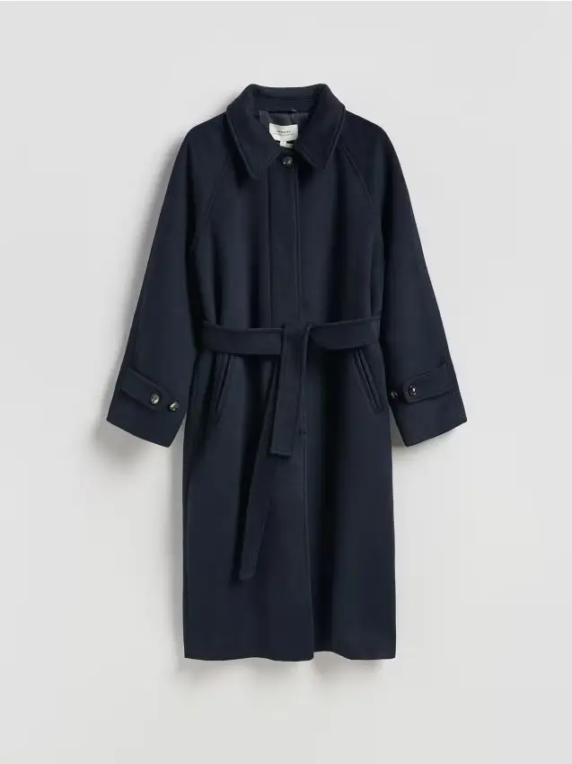 Cappotto in misto lana - blu scuro