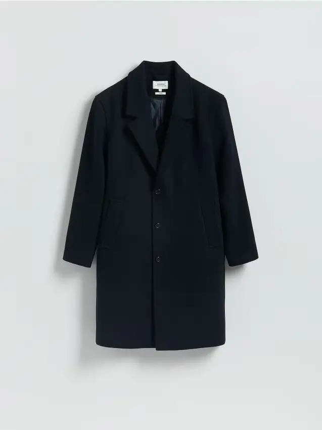 Cappotto in misto lana - blu scuro