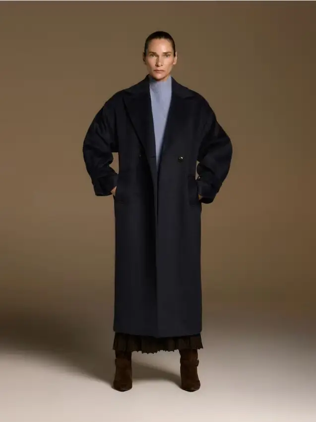 Cappotto in misto lana - blu scuro