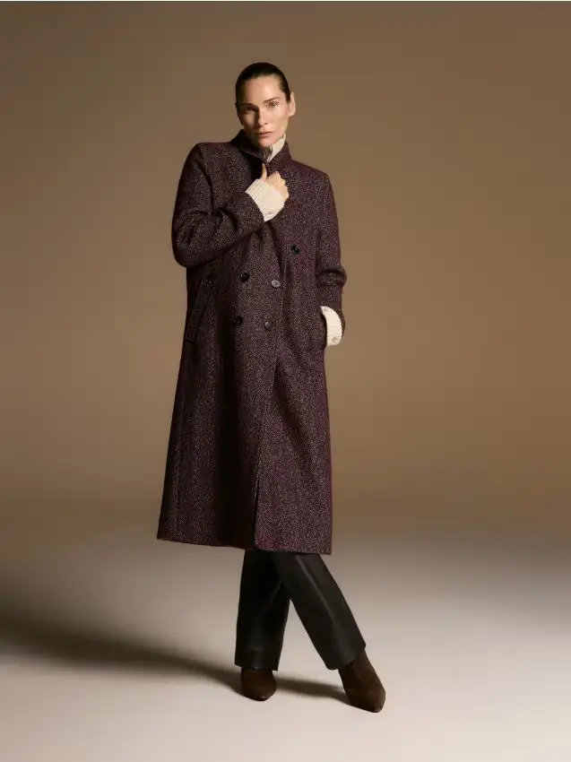 Cappotto in misto lana - carminio