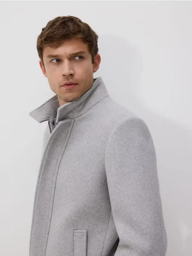 Cappotto in misto lana - grigio chiaro