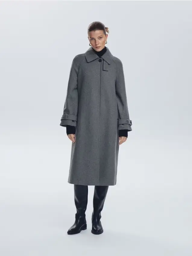 Cappotto in misto lana - grigio scuro