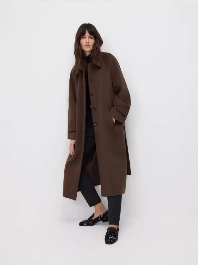Cappotto in misto lana - marrone