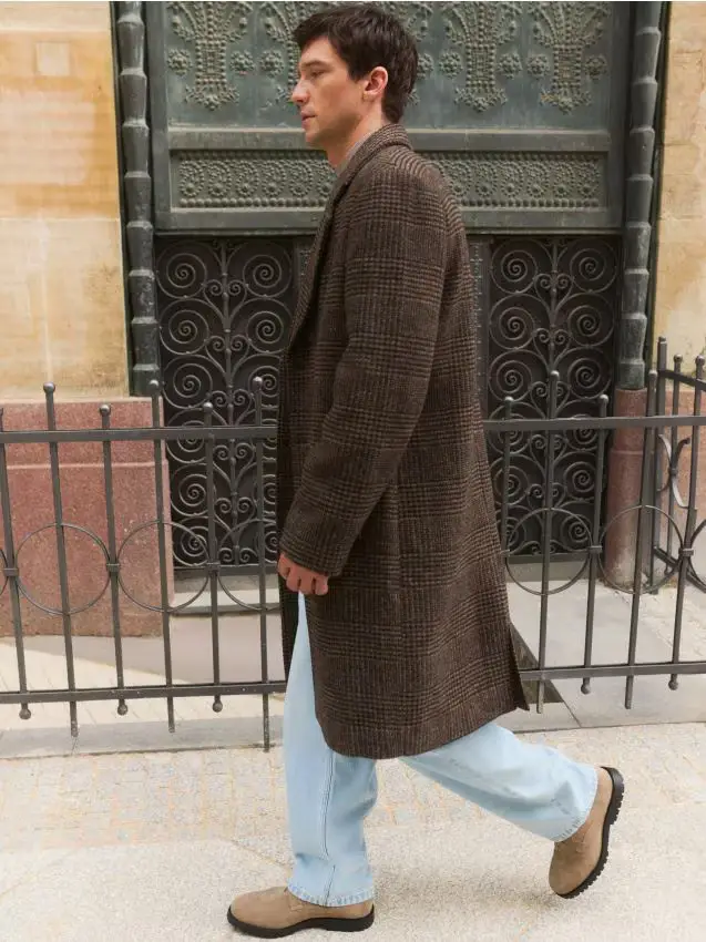 Cappotto in misto lana - marrone