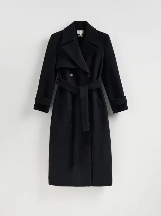 Cappotto in misto lana - nero
