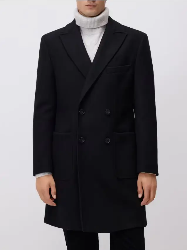 Cappotto in misto lana - nero