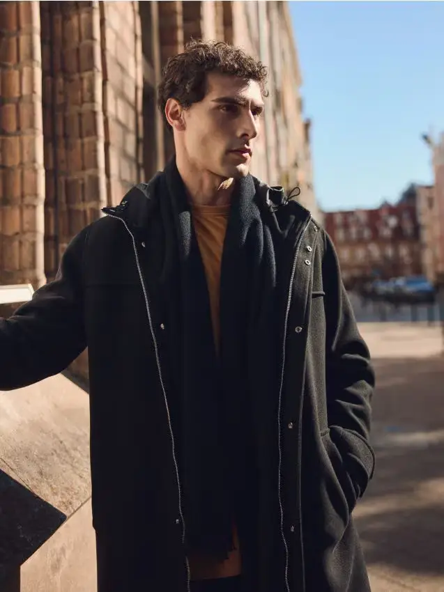 Cappotto in misto lana - nero