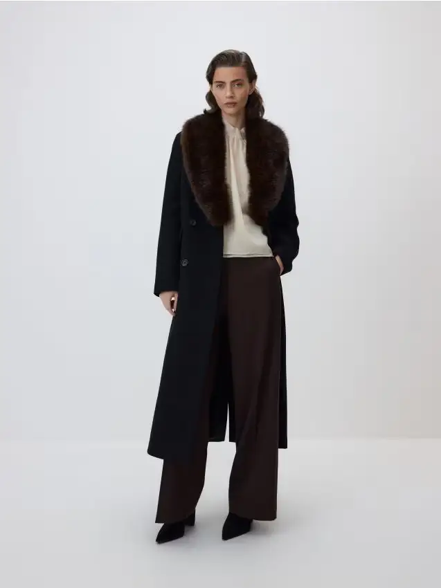 Cappotto in misto lana - nero