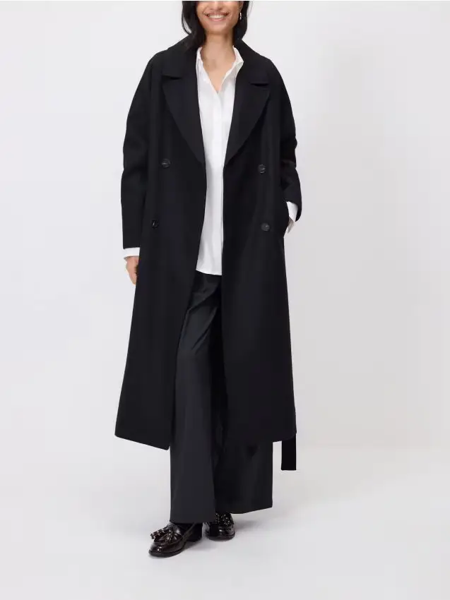 Cappotto in misto lana - nero
