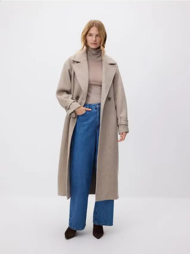 Cappotto in misto lana - talpa