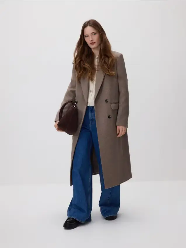 Cappotto in misto lana - talpa