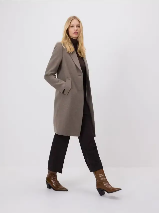 Cappotto in misto lana - talpa