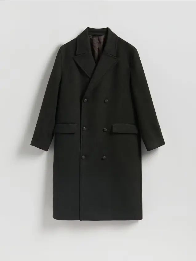 Cappotto in misto lana - verde scuro