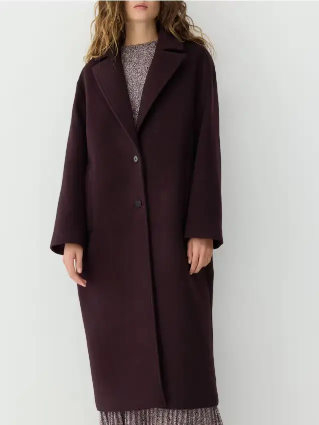 Cappotto in misto lana - viola scuro