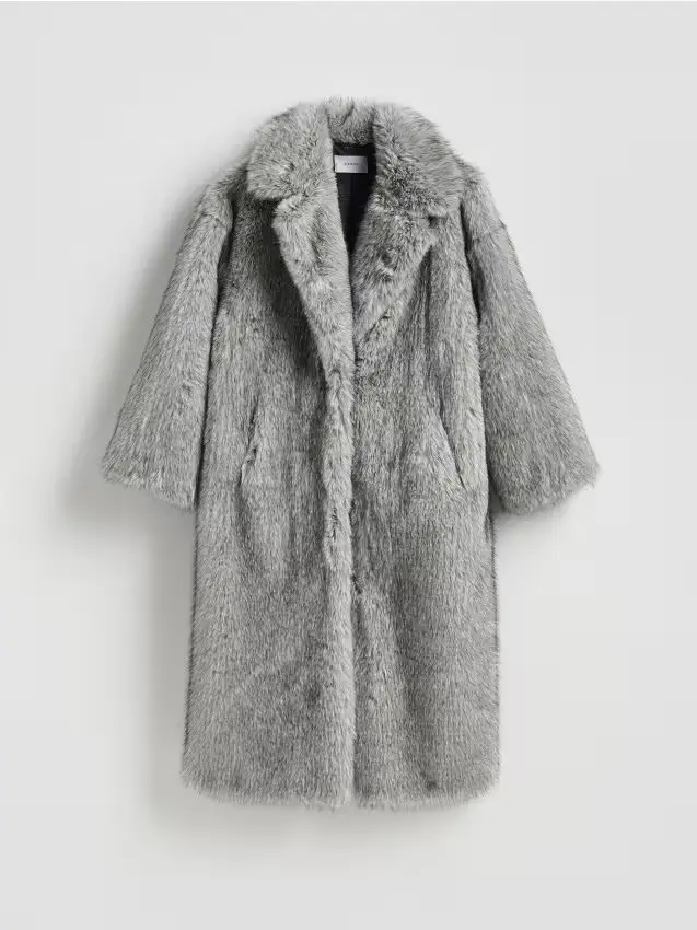 Cappotto in similpelliccia - grigio chiaro
