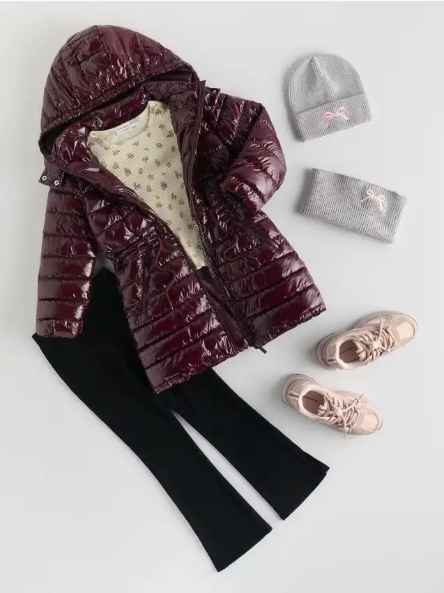 Cappotto lucido trapuntato - caffè