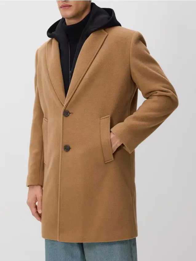 Cappotto lungo con cappuccio - beige