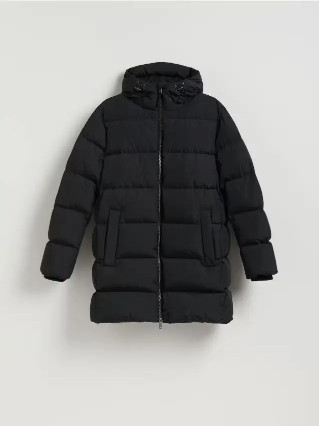 Cappotto lungo con piumino - nero