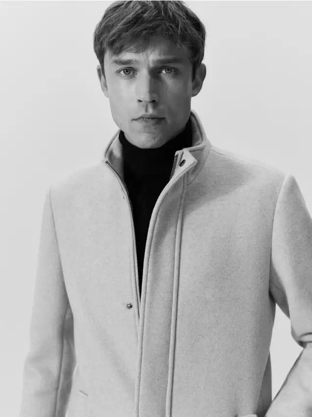 Cappotto lungo misto lana - beige