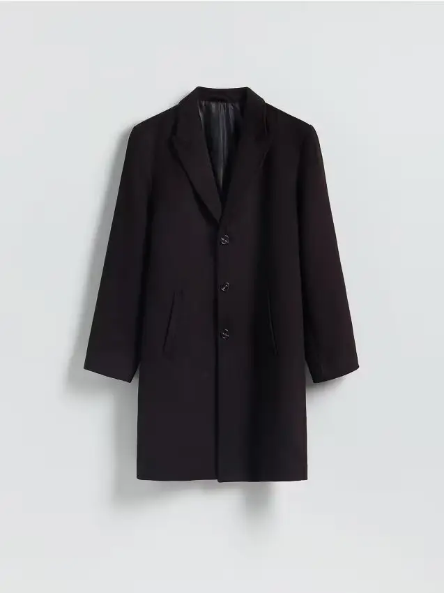 Cappotto lungo misto lana - mogano