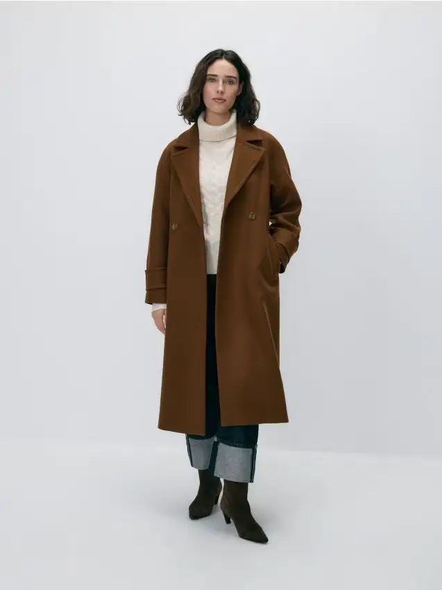 Cappotto misto lana Manteco - marrone