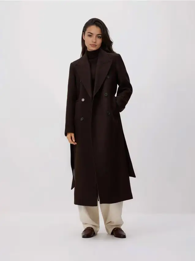 Cappotto misto lana Manteco - marrone scuro