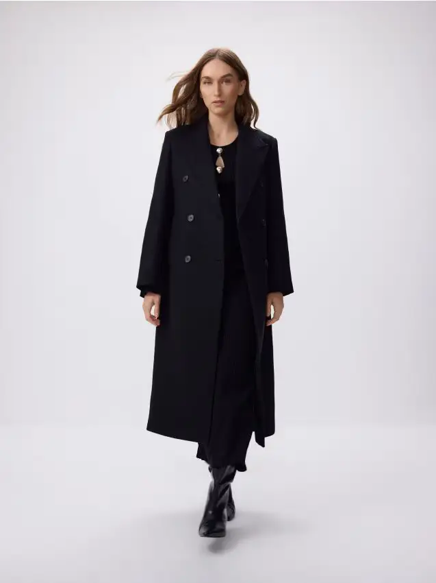 Cappotto misto lana Manteco - nero