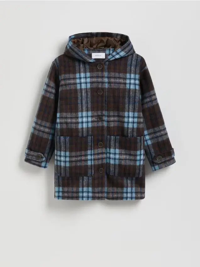 Cappotto monopetto con misto lana - multicolore