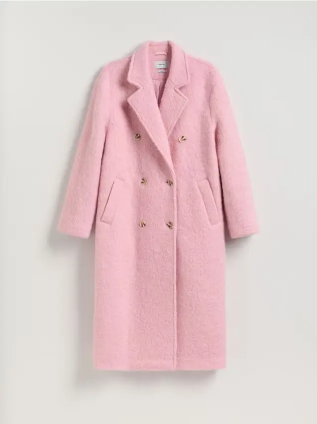 Cappotto oversize misto lana - rosa