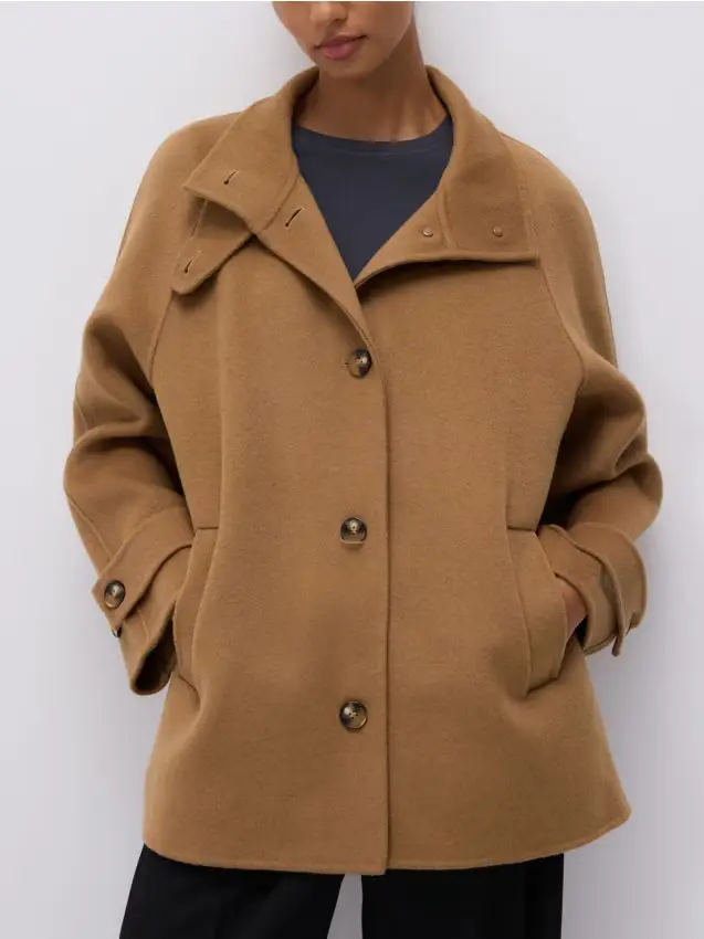 Cappotto realizzato a mano in misto lana - beige