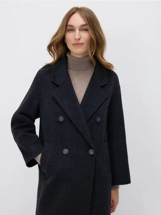 Cappotto realizzato a mano in misto lana - nero