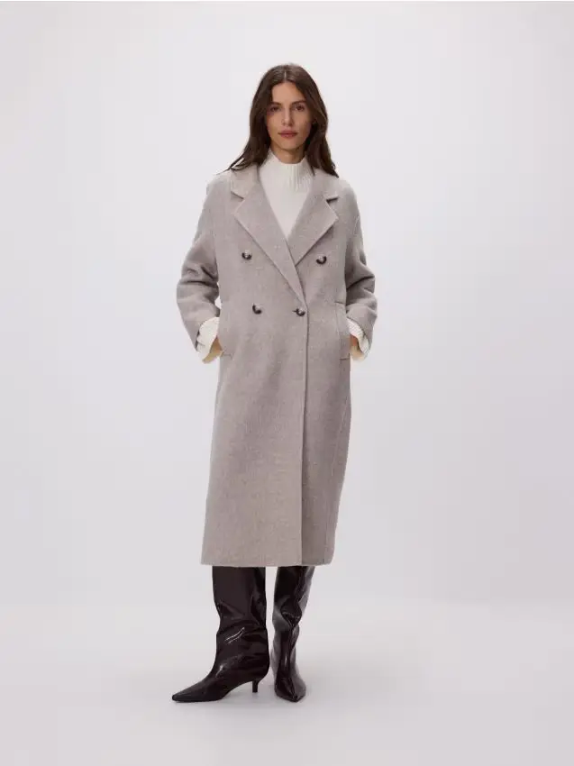 Cappotto realizzato a mano in misto lana - nude