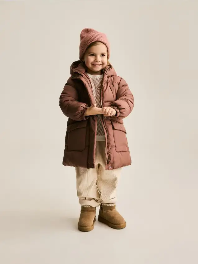 Cappotto trapuntato con fodera - caffè