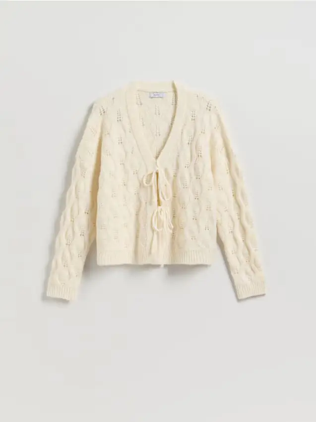 Cardigan con allacciatura - nude